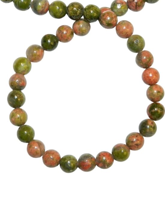 Other - GR242 Orange & Green Marbled Unakite Epidote 4mm Round Gemstone Beads 15"